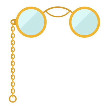 pince nez flat clipart vector illustrationのイラスト素材