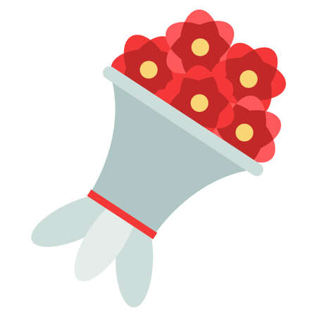 flower bouquet flat clipart vector illustrationのイラスト素材