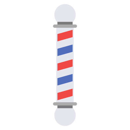 barber pole flat clipart vector illustrationのイラスト素材