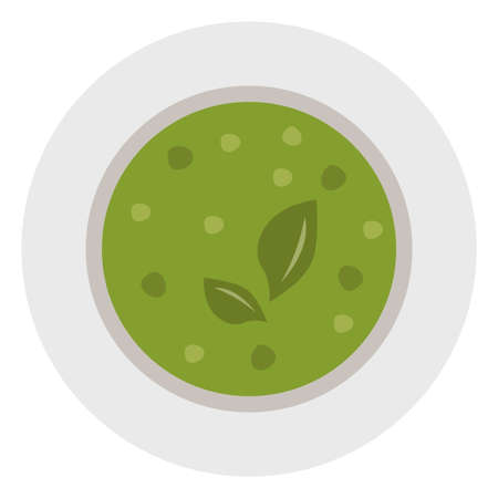 spinach soup flat clipart vector illustrationのイラスト素材