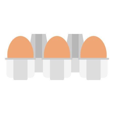 eggs carton pack flat clipart vector illustrationのイラスト素材