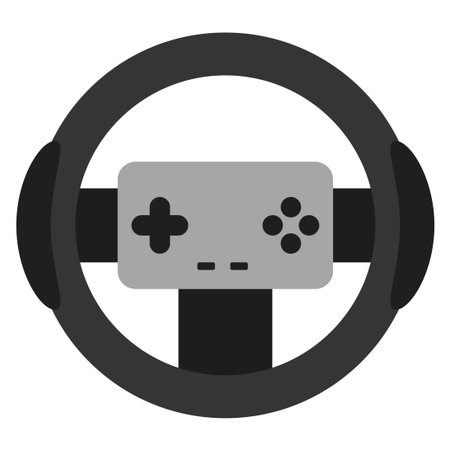 gaming steering wheel flat clipart vector illustration
