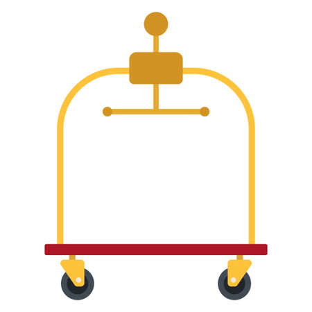 luggage cart flat clip art vector illustrationのイラスト素材