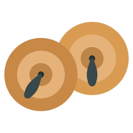cymbals musical instrument flat clip art vector illustrationのイラスト素材