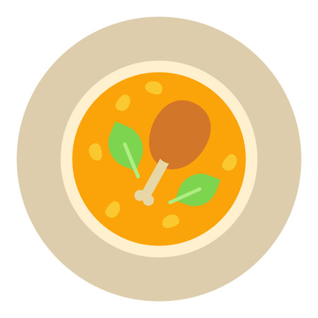 chicken broth flat clip art vector illustrationのイラスト素材
