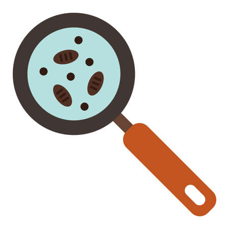 microorganisms under magnifier flat clip art vector illustrationのイラスト素材