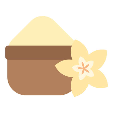 vanilla powder flat clip art vector illustrationのイラスト素材