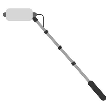 microphone on the rod flat clip art vector illustrationのイラスト素材