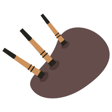 classic bagpipes flat clipart vector illustrationのイラスト素材
