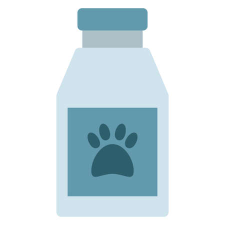 dog medicine bottle flat clipart vector illustrationのイラスト素材