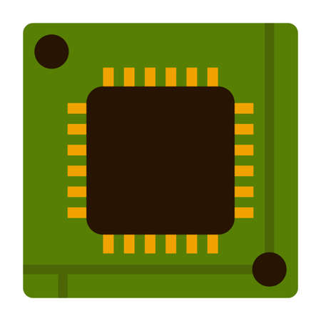 microchip flat clipart vector illustrationのイラスト素材