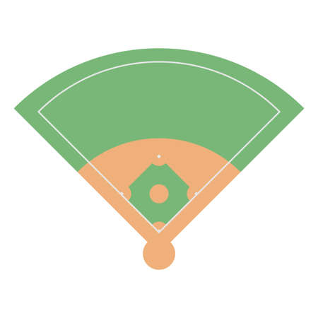 baseball field flat clipart vector illustrationのイラスト素材