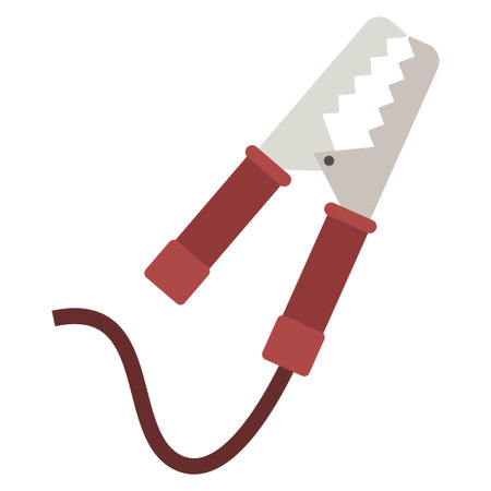 battery jumper cable flat clipart vector illustrationのイラスト素材