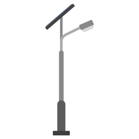 solar lamppost flat clipart vector illustrationのイラスト素材