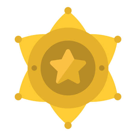 sheriff badge flat clipart vector illustrationのイラスト素材