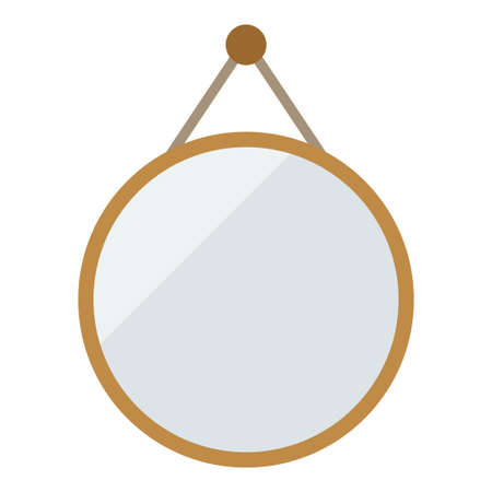 hanged mirror flat clipart vector illustrationのイラスト素材