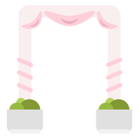 wedding arch flat clipart vector illustrationのイラスト素材