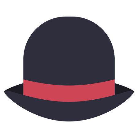 hat bowler style flat clipart vector illustrationのイラスト素材