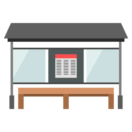 subway stop shelter flat clipart vector illustrationのイラスト素材
