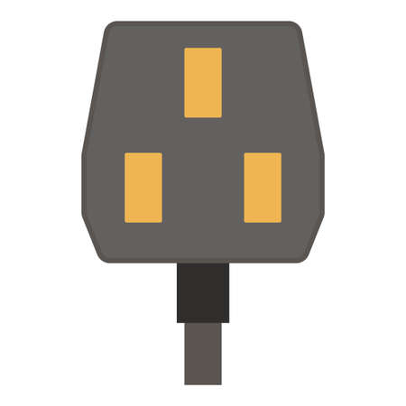 three pin plug flat clipart vector illustrationのイラスト素材