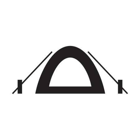 Camping tent icon vector design templateのイラスト素材