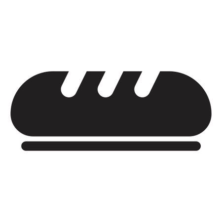 bread icon vector design template in black color isolated sign on white backgroundのイラスト素材
