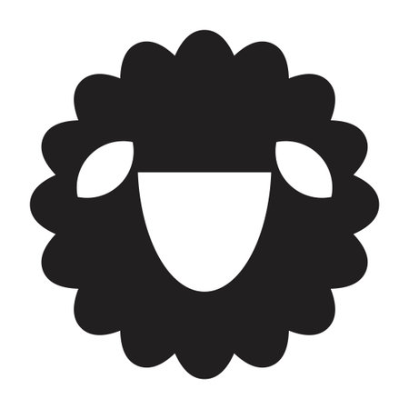 sheep icon vector design template in black color isolated sign on white backgroundのイラスト素材