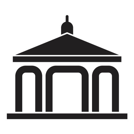Gazebo icon vector design template in black color isolated sign on white backgroundのイラスト素材