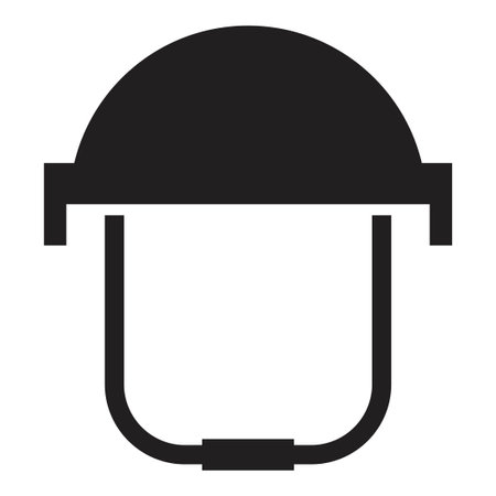 military helmet icon vector design template in black color isolated sign on white backgroundのイラスト素材