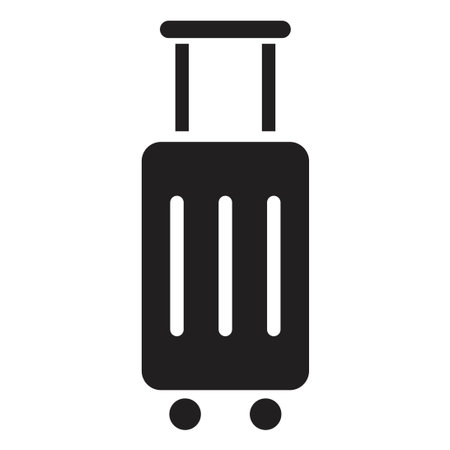 Luggage icon vector design template in black color isolated sign on white backgroundのイラスト素材