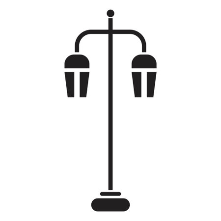 streetlight icon vector design template in black color isolated sign on white backgroundのイラスト素材