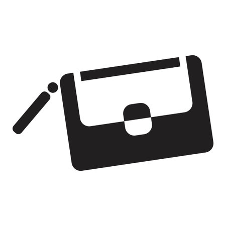 small bag icon vector design template in black color isolated sign on white backgroundのイラスト素材