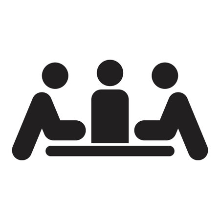business meeting icon vector design template in black color isolated sign on white backgroundのイラスト素材