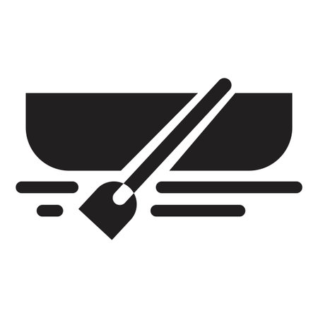 wooden boat icon vector design template in black color isolated sign on white backgroundのイラスト素材