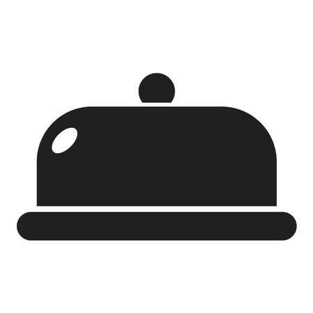 Cloche icon vector design template in black color isolated sign on white backgroundのイラスト素材