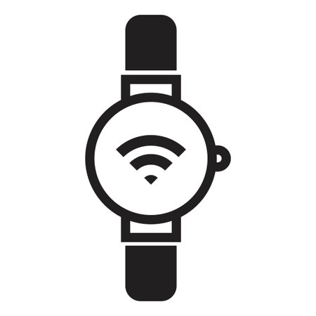 smart watch icon vector design template in black color isolated sign on white backgroundのイラスト素材