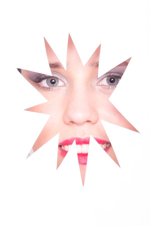Geometric shape girl portrait.の写真素材