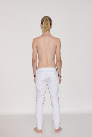 young man model snapshot back rear viewの写真素材
