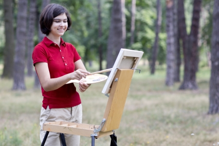 Young smiling painterの写真素材