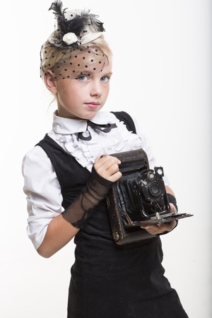 Retro style girlの写真素材