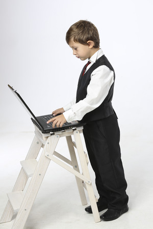 Young businessman on computerの写真素材