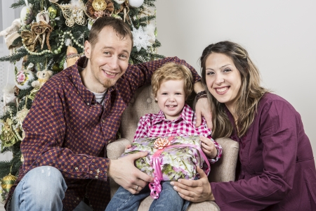 Family Christmas celebrationの写真素材