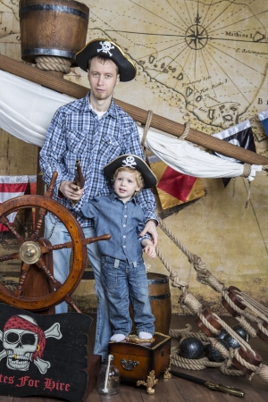 Father and son piratesの写真素材