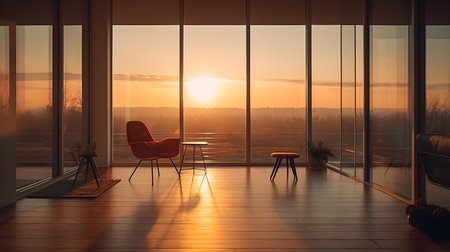 Modern bright interior apartment. 3d rendering illustration computer generated imageの素材