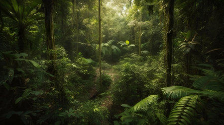 Beautiful tropical forest in the rainforest of Costa Rica, Central Americaの素材