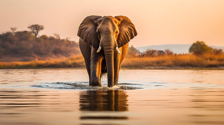 Elephants in Chobe National Park, Botswana, Africa.の素材