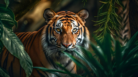 Portrait of a tiger in the jungle. Close up.の素材