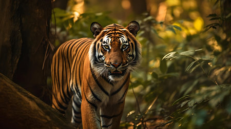 Tiger in the jungle of Borneo (Malaysia)の素材