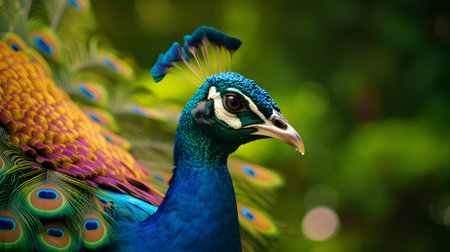 Beautiful peacock in the park. Colorful peacock.の素材