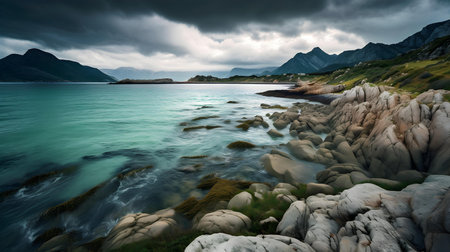 Beautiful seascape of Lofoten islands, Norwayの素材
